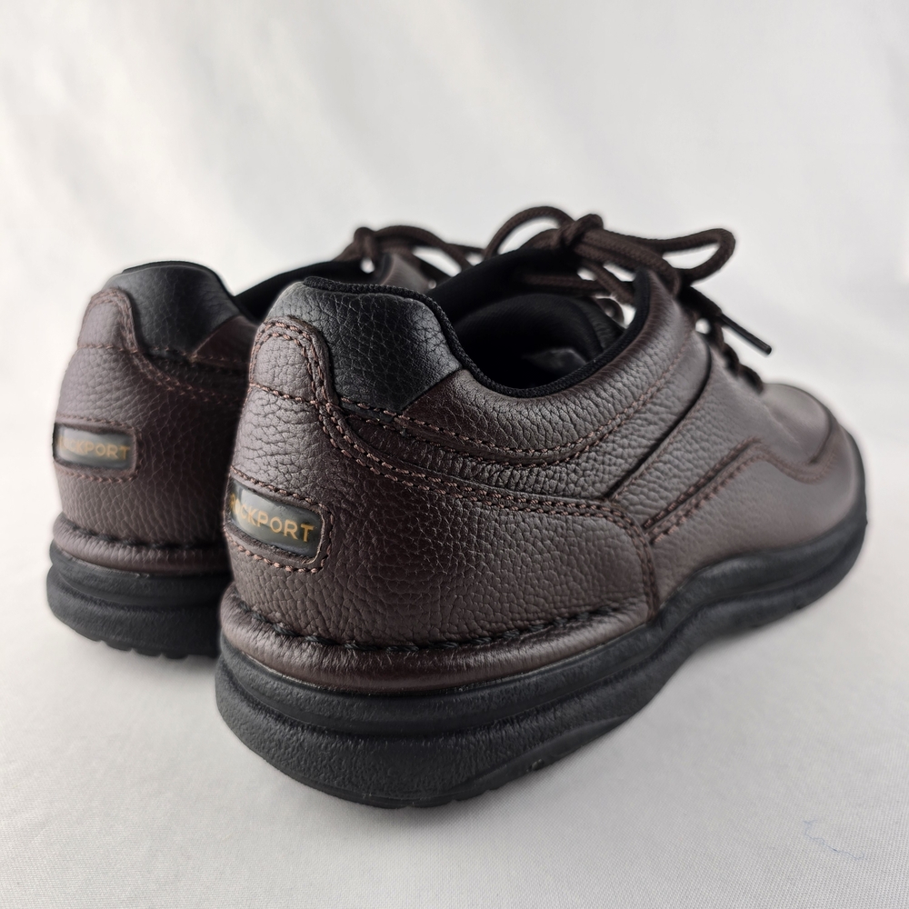 Rockport Men's World Tour Classic Walking Shoes Brown Pebbled Leather K70884 9 - Picture 7 of 14